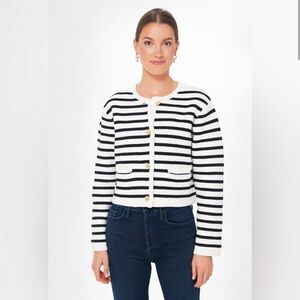 Black and cream striped Annie cardigan - like new